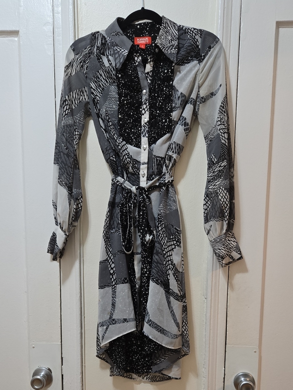 Kirna Zabete x Target Collab Black & White Abstract High-Low Shirt Dress